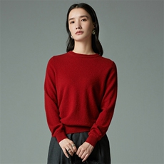 2025年秋季时尚百搭通勤简约休闲立体造型圆领，女装针织衫/毛衣，圣暖羊绒