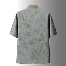 夏季风唐装中年短袖衬衫套装男士太极服宽松套装TR88605-P110，男装衬衫，星座1105-3