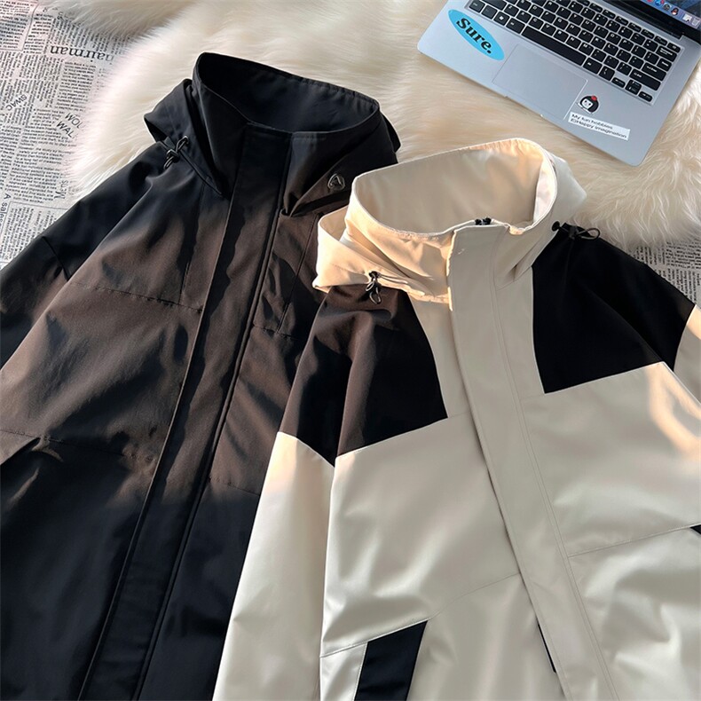 工装夹克男新款秋季男士连帽户外休闲宽松外套潮A266-JK9236-P80，男装夹克，电商A266