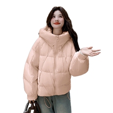 奶fufu粉色短款羽绒棉服女冬2024新款加厚甜美减龄小棉袄棉衣外套，女装羽绒服，2C316