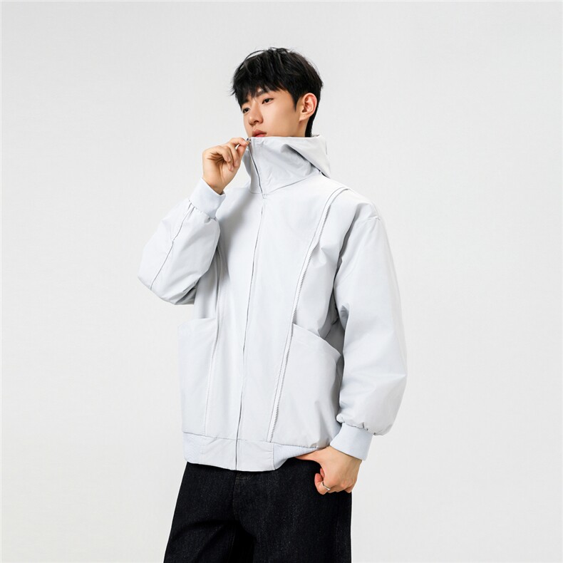 可二开拉链装饰解构大码M-5XL夹克男100%聚酯纤维JK78092P69控108,男装夹克,星座226-1