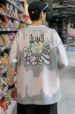 夏装青少年渐变宽松纯棉T恤短袖男女创意印花半袖1599-P45控价68，男装T恤，电商A441-1
