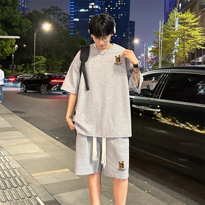 套装！ 华夫格套装短袖T恤短裤男 TZ204-特P 38图片
