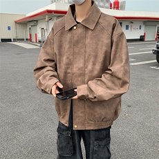 港风日系复古宽松潮流百搭翻领夹克外套XZ213-JK0168-P108控128，男装夹克，星座213