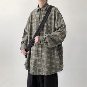 已出货 宽松格子衬衫男KD628-P50控78图片