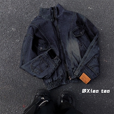 美式复古倒装牛仔外套男春秋设计感cleanfit工装夹克JK86344-p78，男装夹克，星座1008