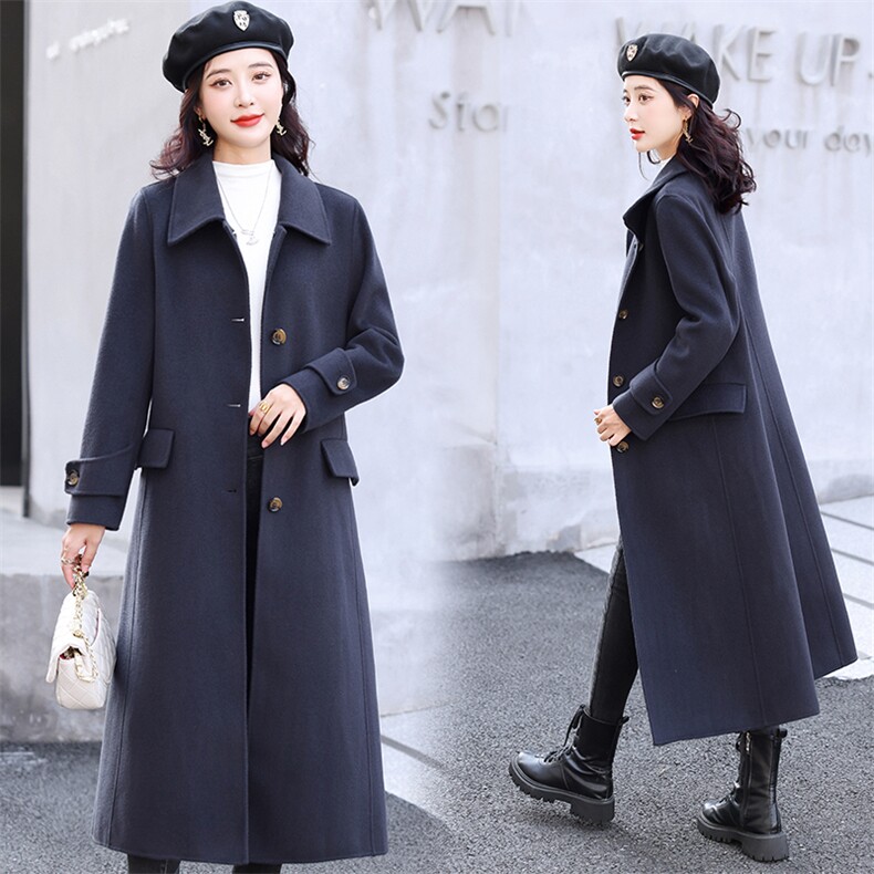 2025秋冬新款双面羊绒大衣简约时尚气质百搭修身长款羊毛外套，女装双面呢大衣，媚琳依坊