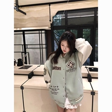2026春秋季新款棒球服外套上衣刺绣章仔个性情侣款撞色学生潮牌，女装短外套，星座715-4