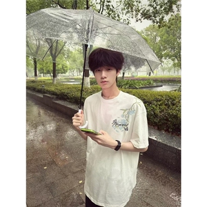 美式高街蝴蝶结刺绣短袖t恤夏季情侣装男生潮牌ins纯棉上衣TX1042图片