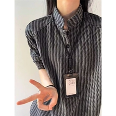 港风秋款男女立领卫衣鱼骨纹宽松休闲夹克外套WY0053P38，男装夹克，星座1013-1