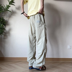 复古美式阔腿休闲裤男潮牌高级感工装裤户外褶皱设计伞兵裤，男装工装外套，星座410-6（原星座1304-1）