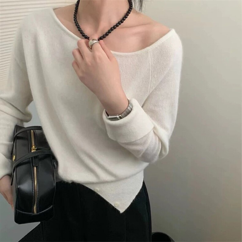 女士秋冬羊毛衫纯色条纹简约羊毛图片