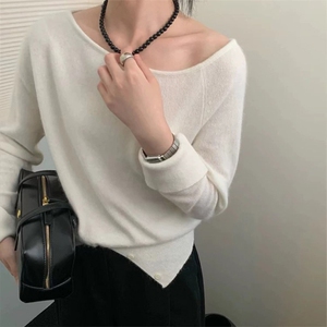 女士秋冬羊毛衫纯色条纹简约羊毛图片