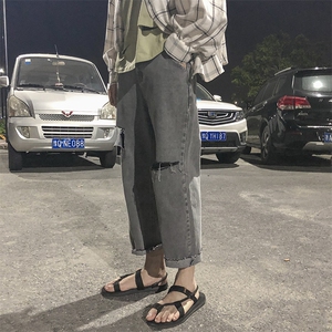 港风破洞毛边牛仔裤男KD110-P45图片