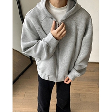 分割卫衣重磅太空棉boxy短宽连帽廓形剪裁卫衣外套W108，男装卫衣，星座1116A（原606A-3）