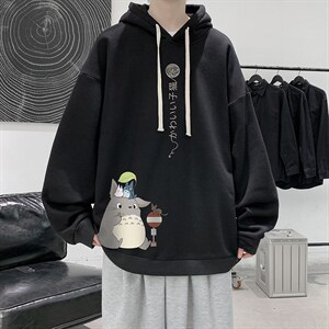 WY2152-P35 纯棉连帽卫衣男大码运动帽衫宽松薄外套男图片
