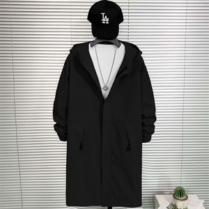 秋冬连帽时尚休闲宽松中长款风衣外套FY022-P115控158XZ402-2货足图片