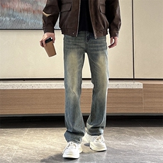 秋冬美式复古牛仔裤高街休闲裤男款微喇叭长裤1412-2/992/P65，男装休闲裤，星座1412-2