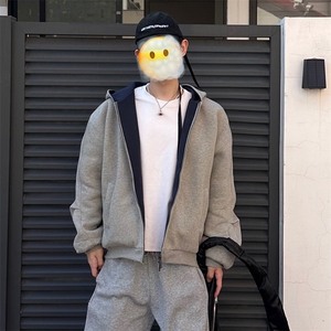 抖音得物高品质二开 25秋冬美式重磅宽松结构双面连帽卫衣外套W68图片