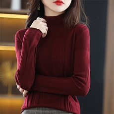 时尚百搭高领长袖毛衣女秋冬新款修身显瘦针织衫打底衫，女装针织衫/毛衣，琳华羊绒
