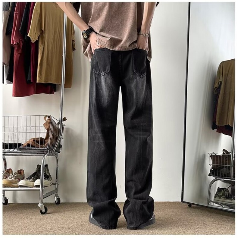 男牛仔裤破洞刀割直筒宽松长裤NK9101P48,男装牛仔裤,星座1013-1