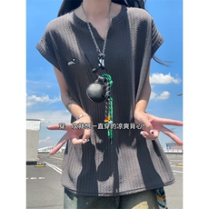 XZ809A/SSS10/P35/控48肌理感腊小狗绣花背心T恤，男装背心/马甲，星座809A(原222-1)