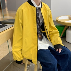 情侣潮大码宽松休闲多色光板夹克棒球服外套潮J7204P30【特价】，男装夹克，电商A007