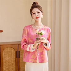同款钉珠刺绣新中式外套女2026春季新款气质漂亮提花风上衣，女装短外套，美沁
