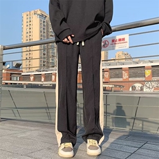 日系直筒宽松型运动裤时尚潮牌男夏季中腰休闲裤长裤K6124-P46，男装休闲裤，星座512-2