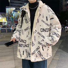 2023秋冬季两面穿羊羔毛外套男新款设计感oversize棉服W6627-P85，男装棉衣，星座512-2