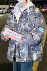 男冬季新款保暖棉衣潮流加厚大码假两件连帽棉服外套33231P115，男装棉衣，电商A086
