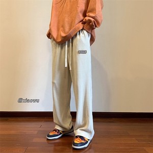 欧棉绒织带休闲裤直筒B342-K7011-P50控68图片