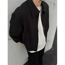 翻领垫肩斜纹夹克男士简约cleanfit双拉链飞行夹克外套JH518，男装夹克，星座1116A（原606A-3）