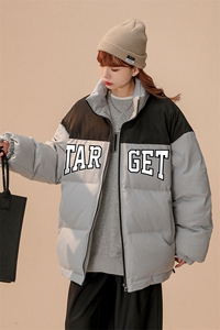 中性22冬季新品字母印花拼色立领棉服TPMY255P85控138特批无差价图片