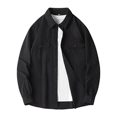 25年春季纯色衬衫长袖大码宽松落肩现货DS-C323-1-6009-P45，男装衬衫，电商C323-1