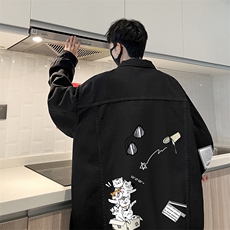 牛仔夹克男大码牛仔外套男茄克NJ77115-P60加绒款-P75，男装夹克，电商A040