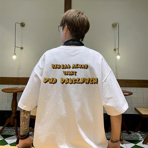量大优供抖音视频 支持得物配合二开美式满天星亮片短袖T恤MTX351图片