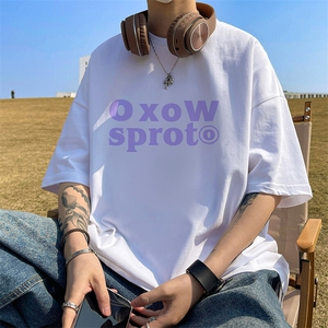 抖音得物二开现货供应220克夏装重磅美式高街宽松短袖t恤MT67
