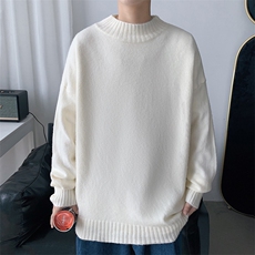 ！品质跑量港风大码纯色半高领毛衣男秋冬打底衫M666P38控58，男装针织衫/毛衣，电商B220
