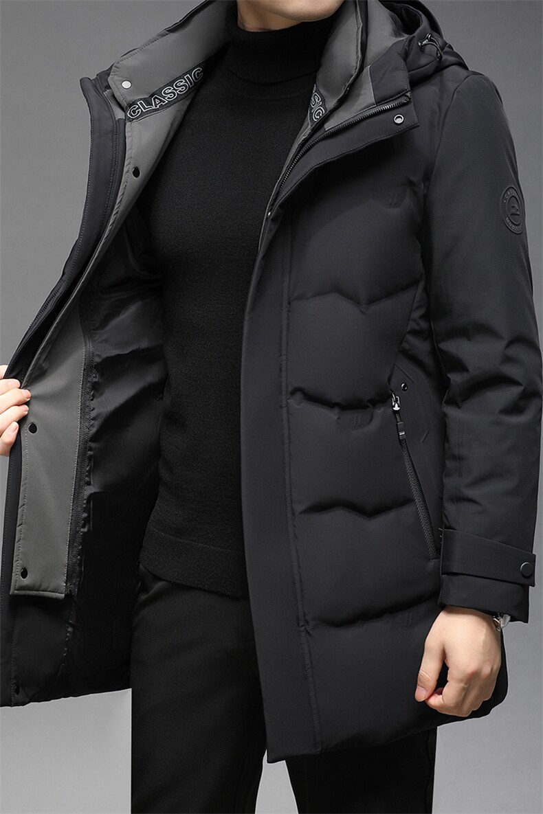冬季新款纯色羽绒服冬季男休闲连帽中年男爸爸装GSNA853-P345，男装羽绒服，电商B212（原钱塘6029）