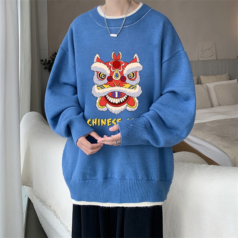 控78假两件毛衣男大码加绒针织衫男毛线衣M80185-P55加绒P70,男装针织衫/毛衣,电商A040