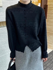 淑女时尚气质纯色简约百搭长袖套头针织衫，女装针织衫/毛衣，晨旭羊绒