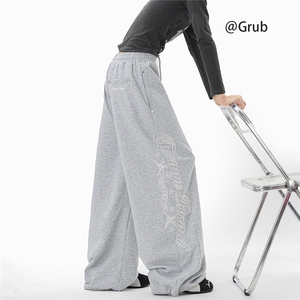 字母刺绣卫裤男女秋美式运动长裤潮牌设计休闲裤子XM570-P48图片