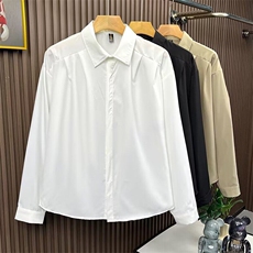 长袖衬衫痞帅男春夏薄款时尚潮流工装衬衫百搭上衣7722P33，男装衬衫，星座410-2