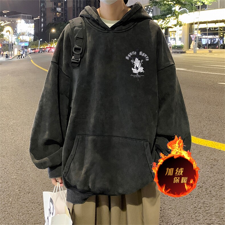 直播品质500克重磅美式做旧水洗卫衣SL1555-常规特P55加绒特P65,男装卫衣,电商A486