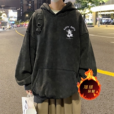 直播品质500克重磅美式做旧水洗卫衣SL1555-常规特P55加绒特P65，男装卫衣，电商A486
