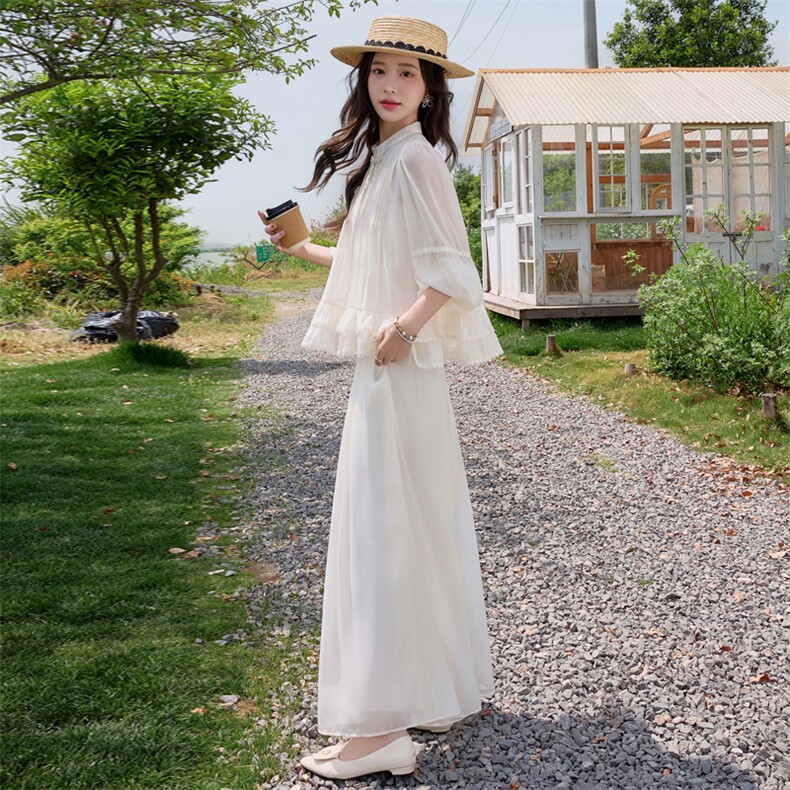 新中式套装女2026夏新款巨好看的小香风气质防晒阔腿裤两件套,女装套装/套裙,水衣源