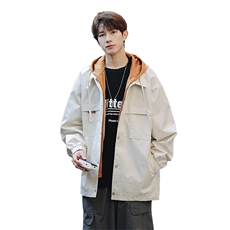 JK9968P85港风连帽假两件宽松百搭夹克外套，男装夹克，星座1204-3