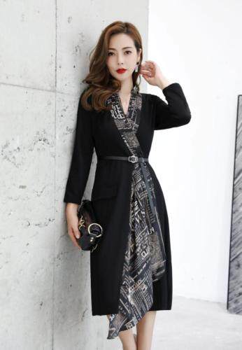 秋季气质修身连衣裙，女装连衣裙，蓝芝衣秀