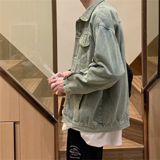美式设计感拉链洗水牛仔夹克男士韩版帅气宽松工装外套潮JM60-P63，男装夹克，星座1008-1